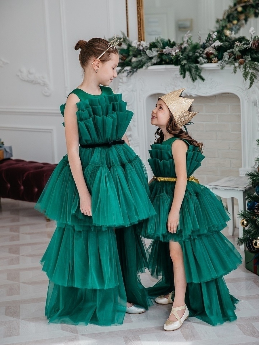 Платье ''Милан" цвет зеленый-черный-золотистый